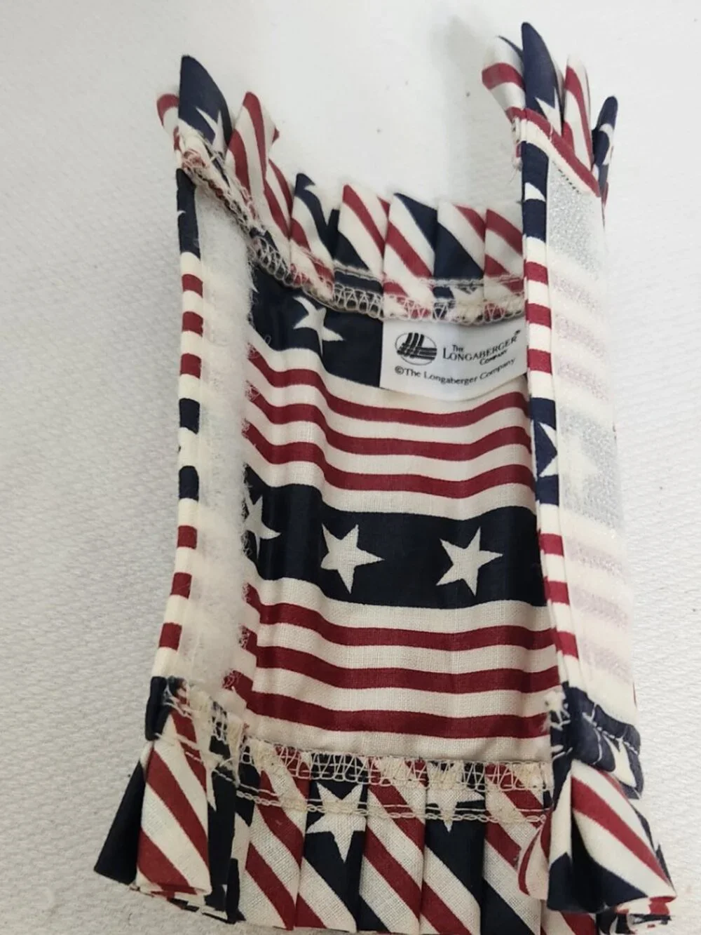 VTG Longaberger Basket Handle Cover Wrap Red White 